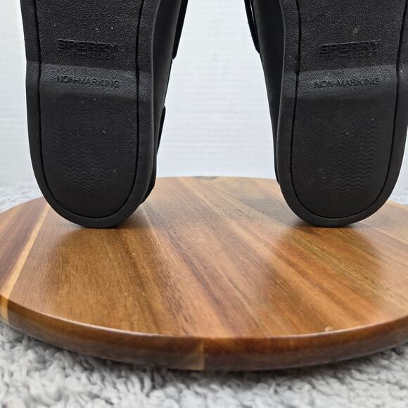 Sperry Top Sider Mens 12M Gold Cup Black Leather 2-Eye Casual Daily Boat Shoe - Picture 10 of 12